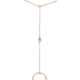 0.10ct Diamond & 0.02ct Blue Sapphire 14k Rose Gold Eye Bracelet